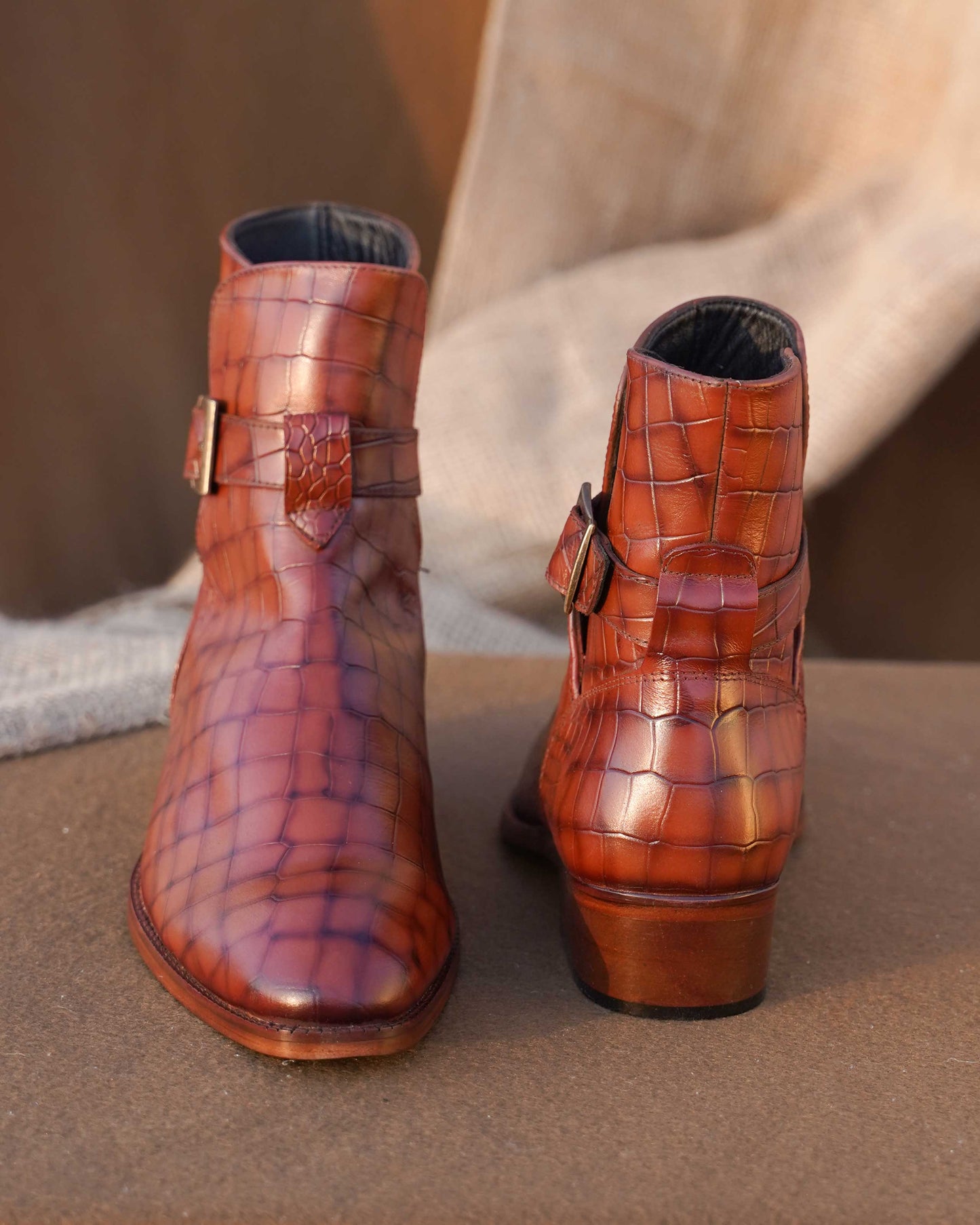 Crock Buckle Ankle Boots