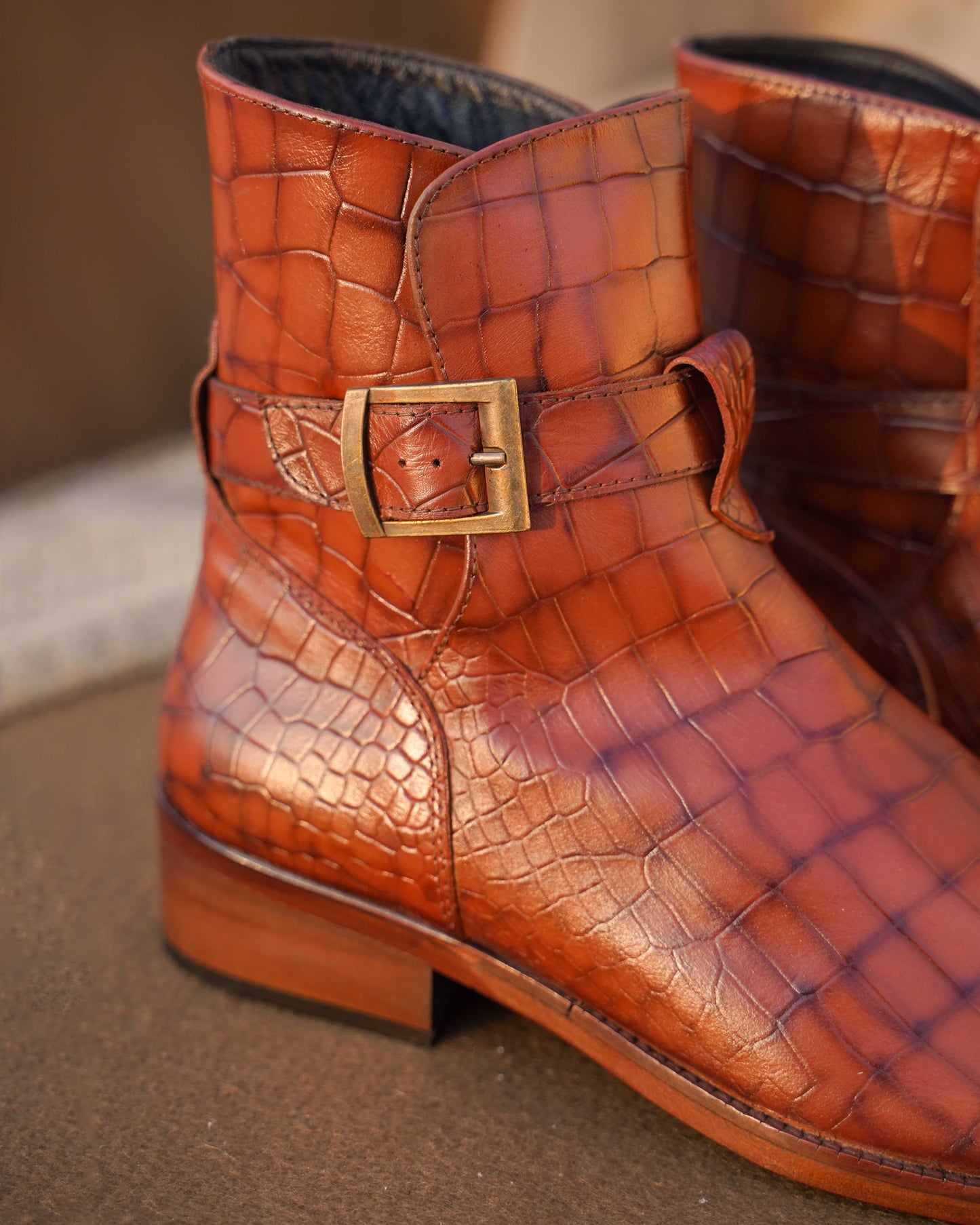 Crock Buckle Ankle Boots