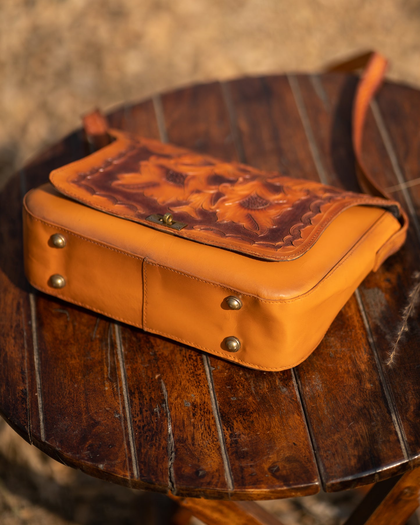 Tan Tooled Women Bag