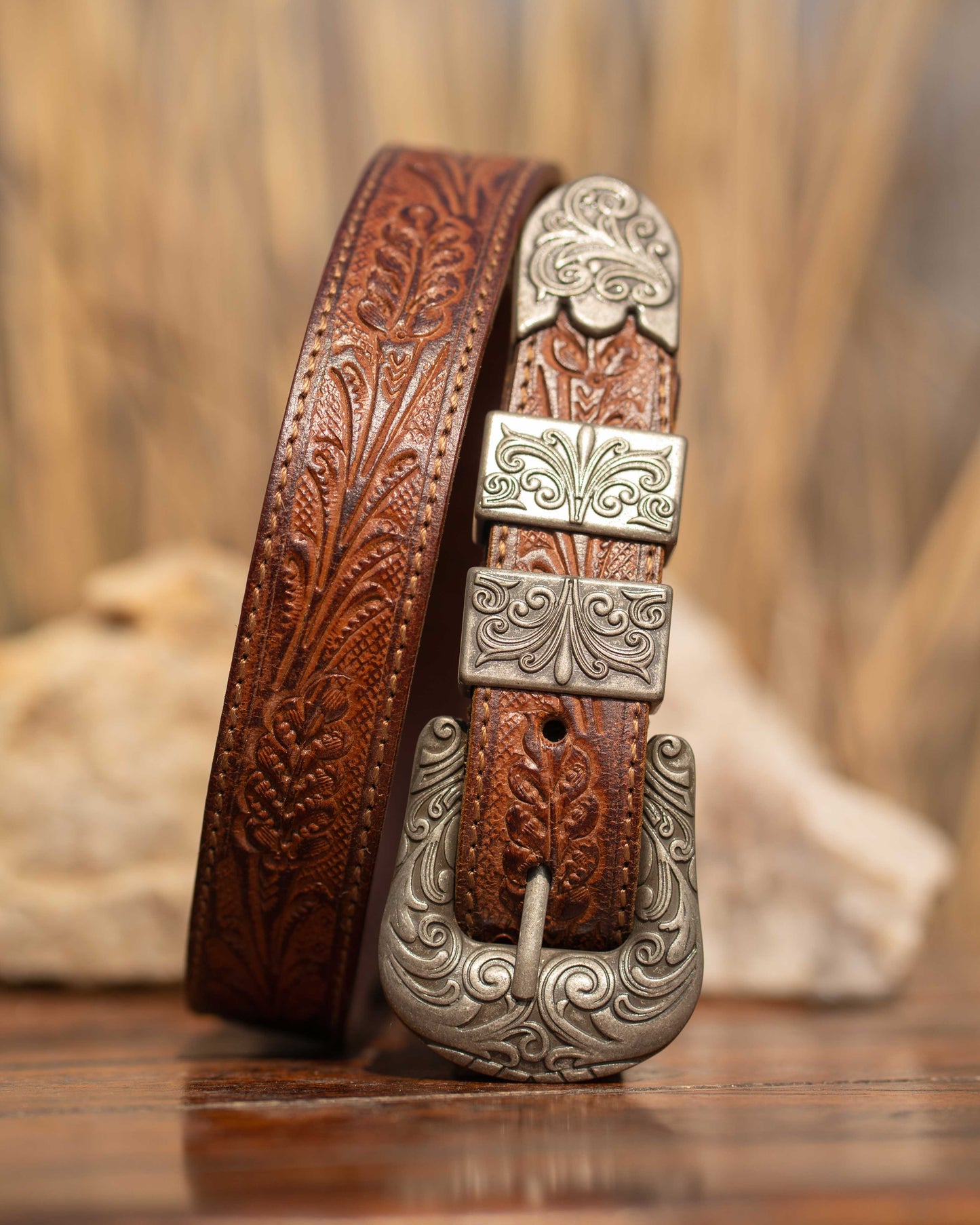 Tan Tooled Belt