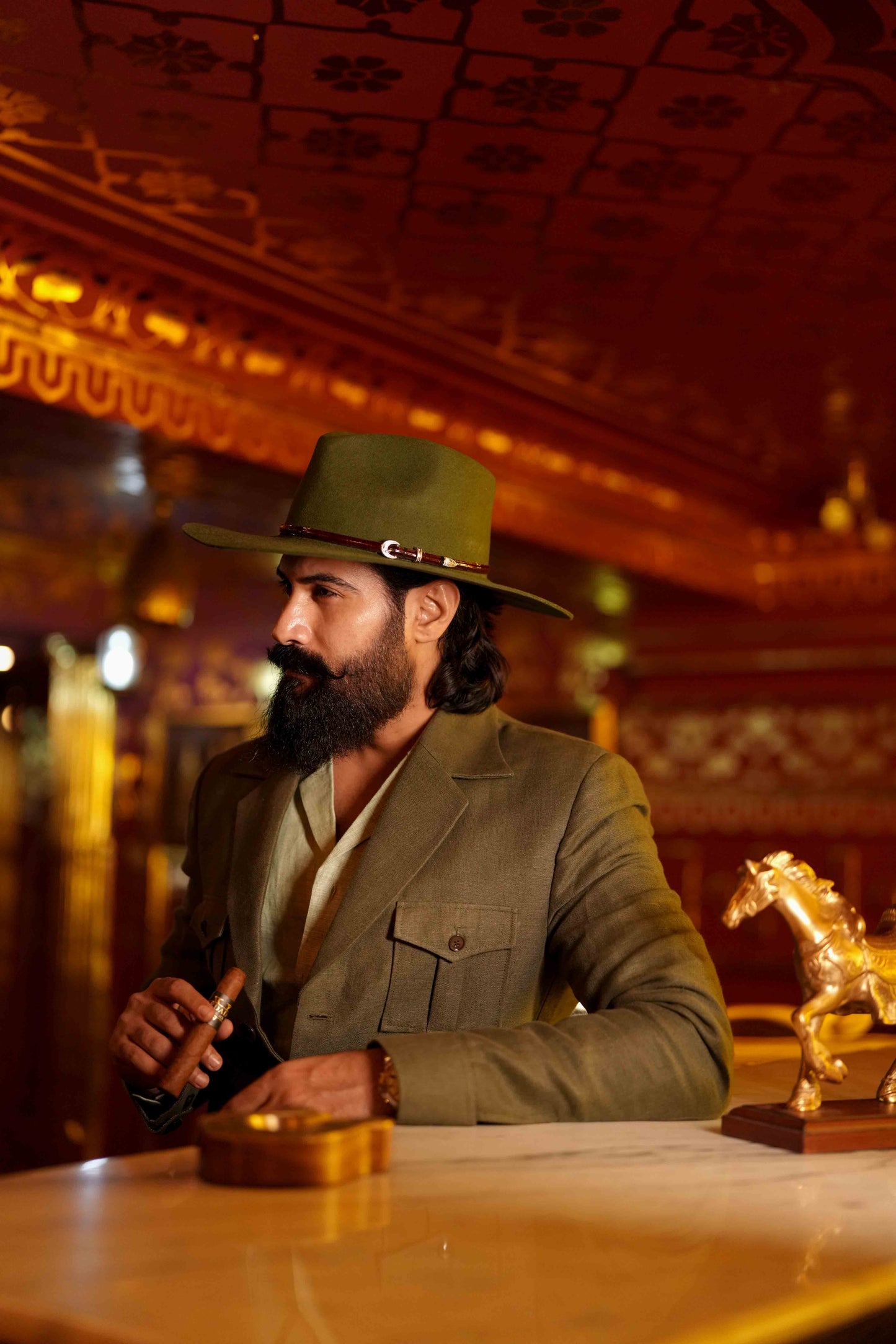 Army Green Fedora Hat