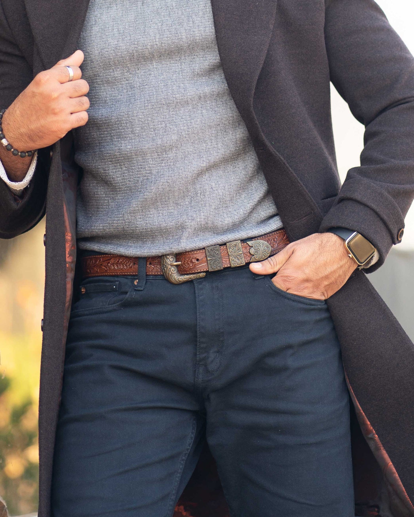 Tan Tooled Belt