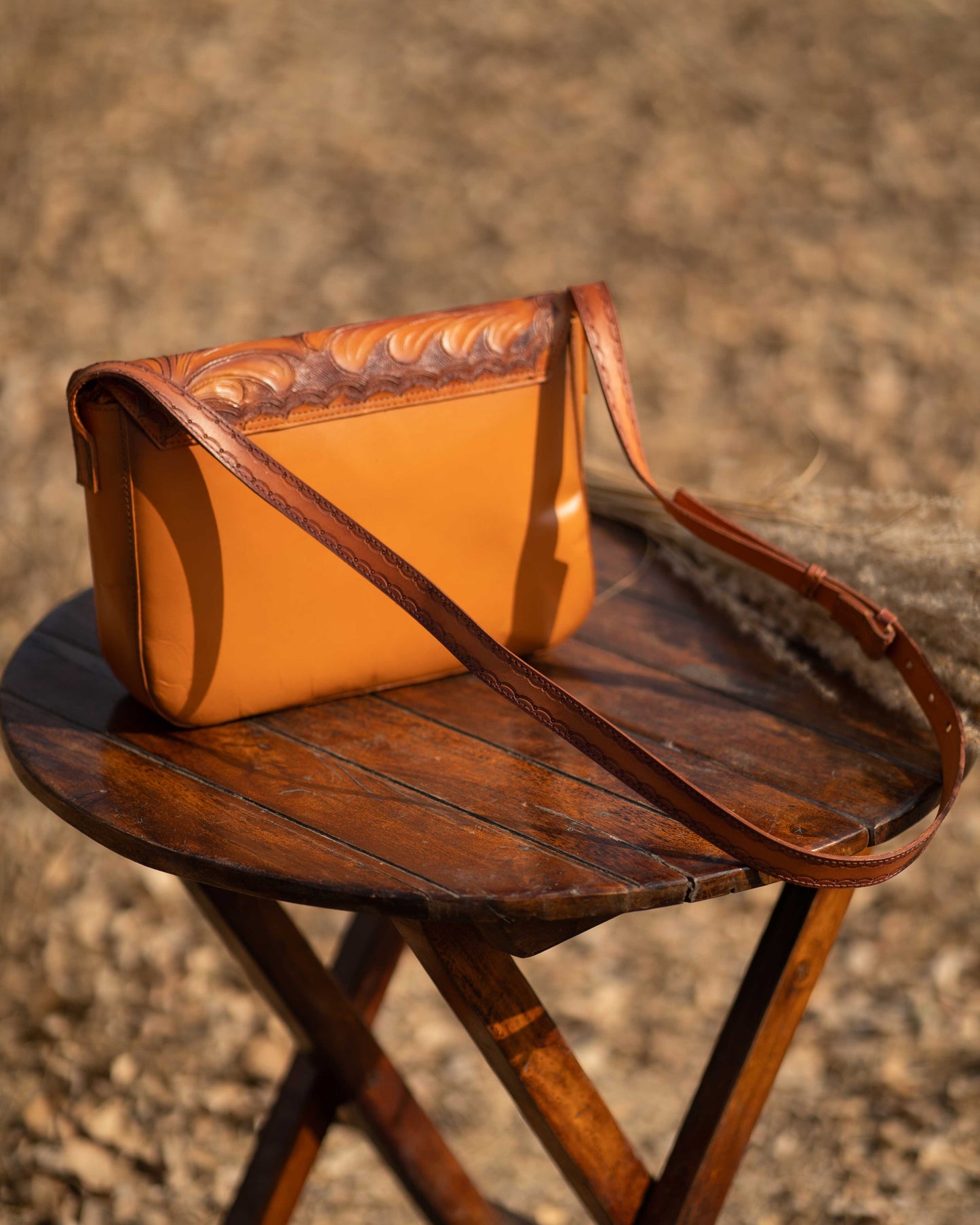 Tan Tooled Women Bag