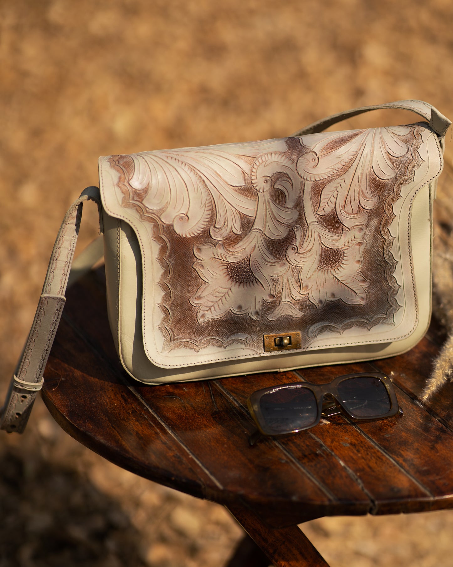 Grey Tooled Women Bag