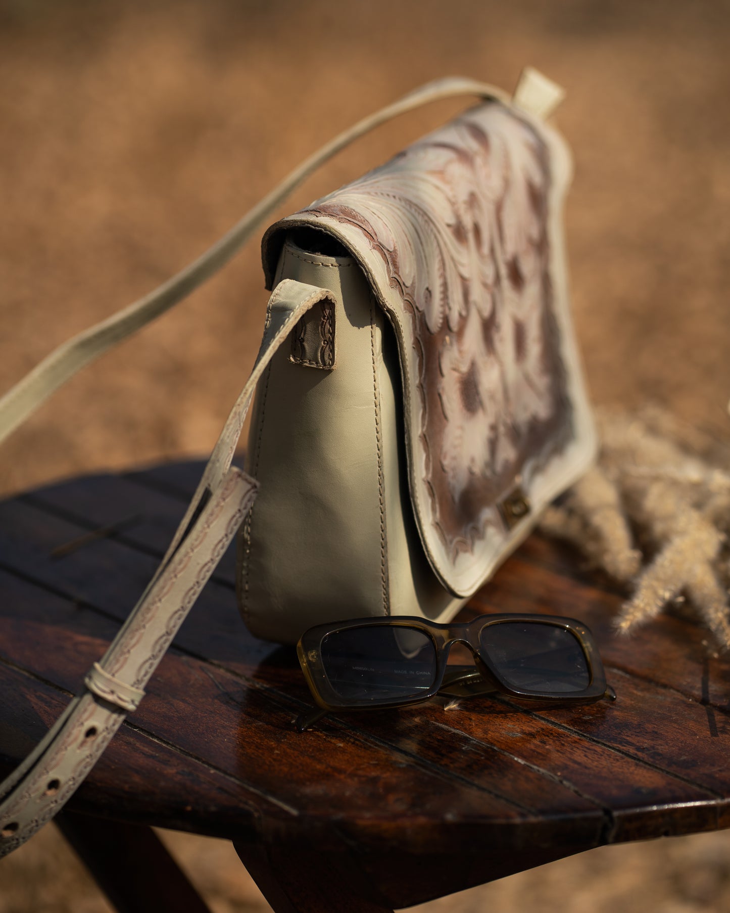 Grey Tooled Women Bag