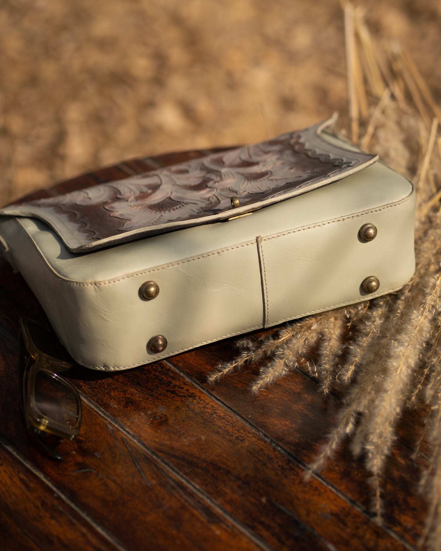 Grey Tooled Women Bag