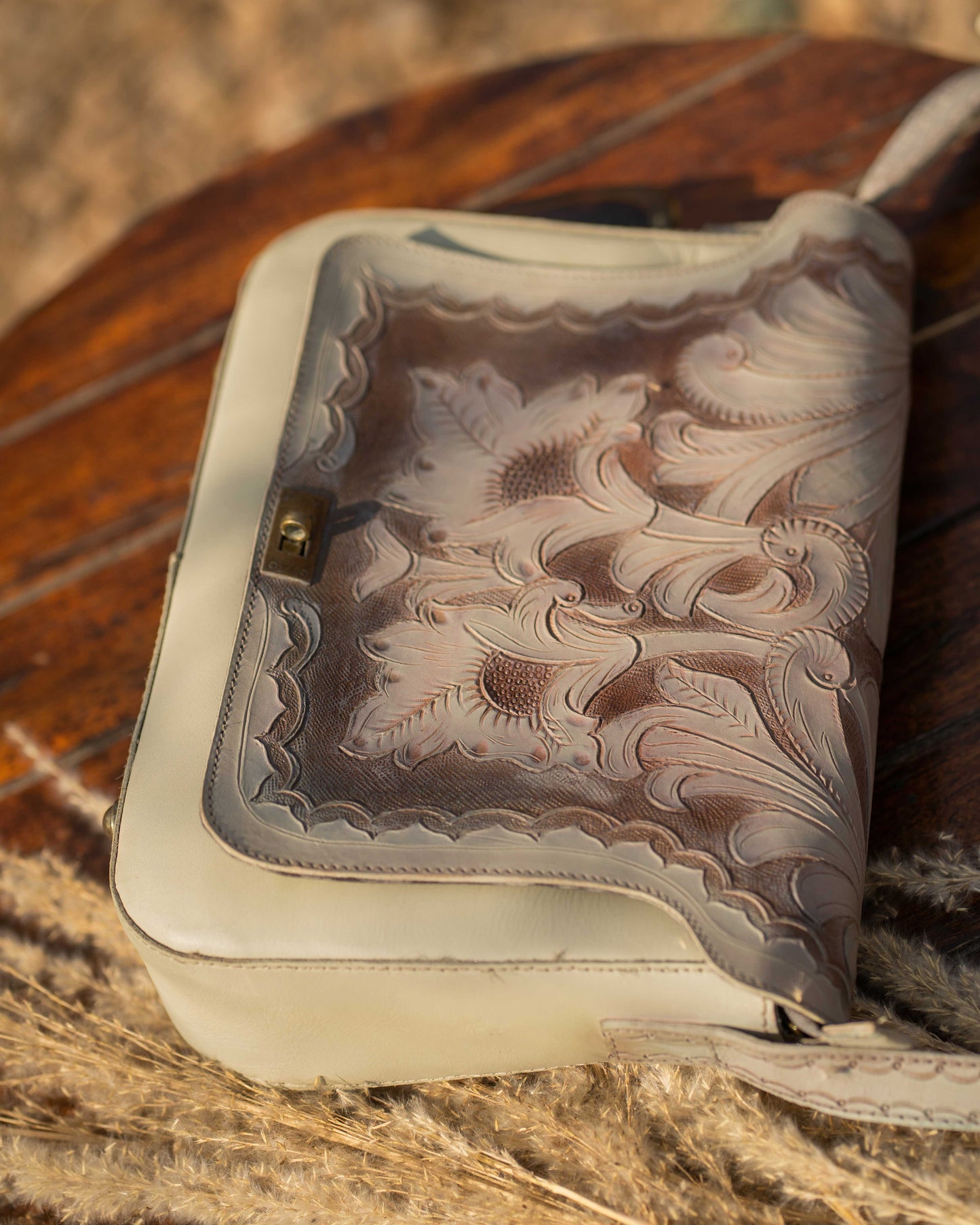 Grey Tooled Women Bag