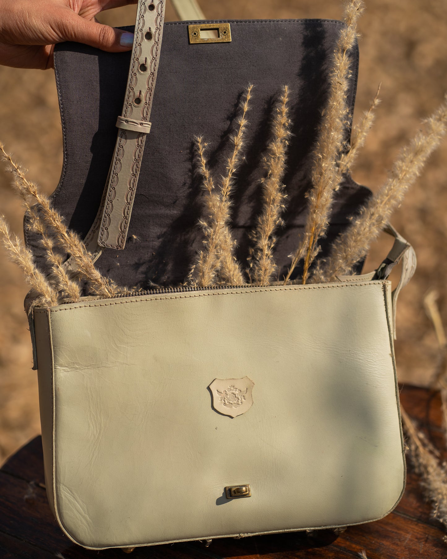 Grey Tooled Women Bag