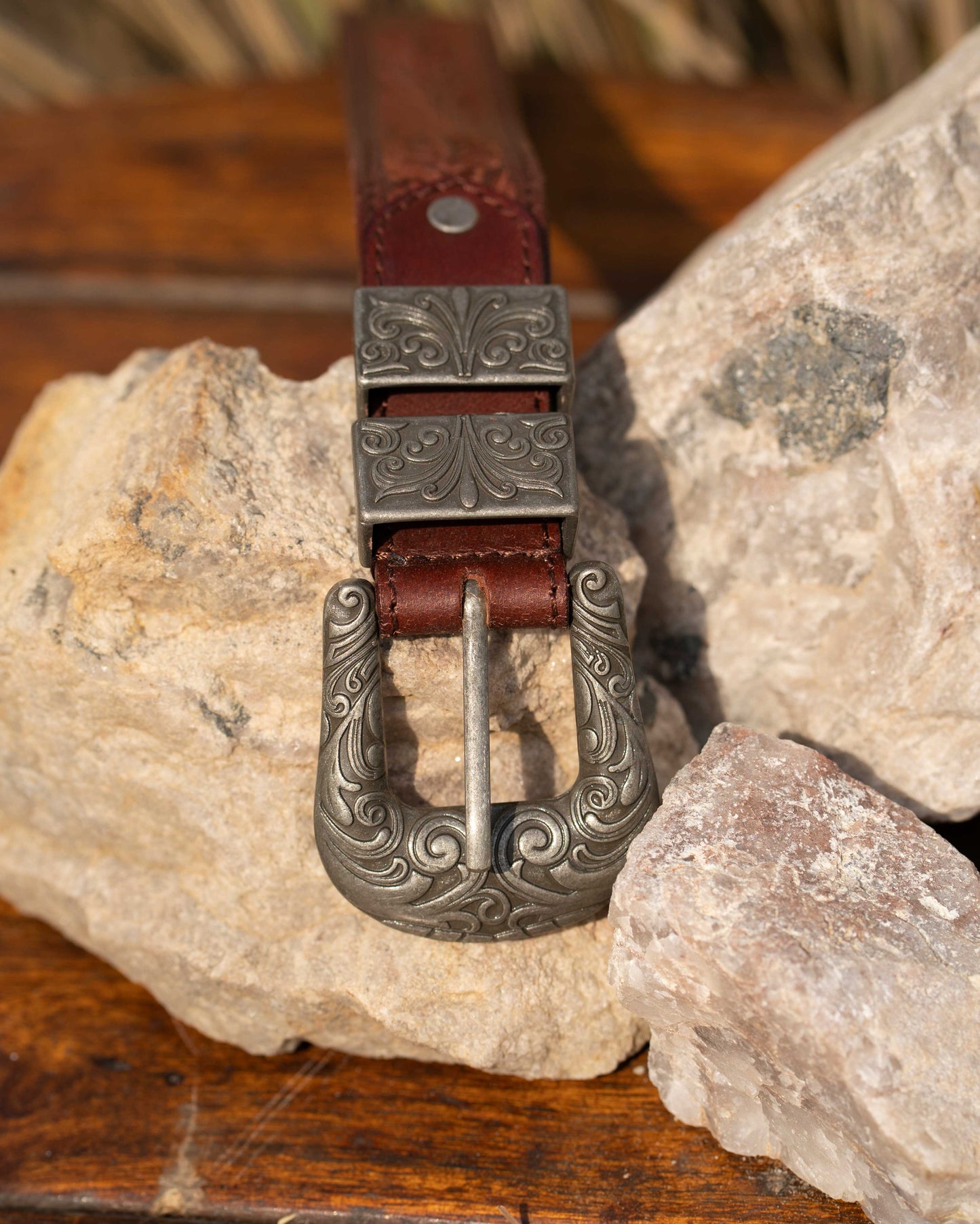 Red Wine Tooled Belt
