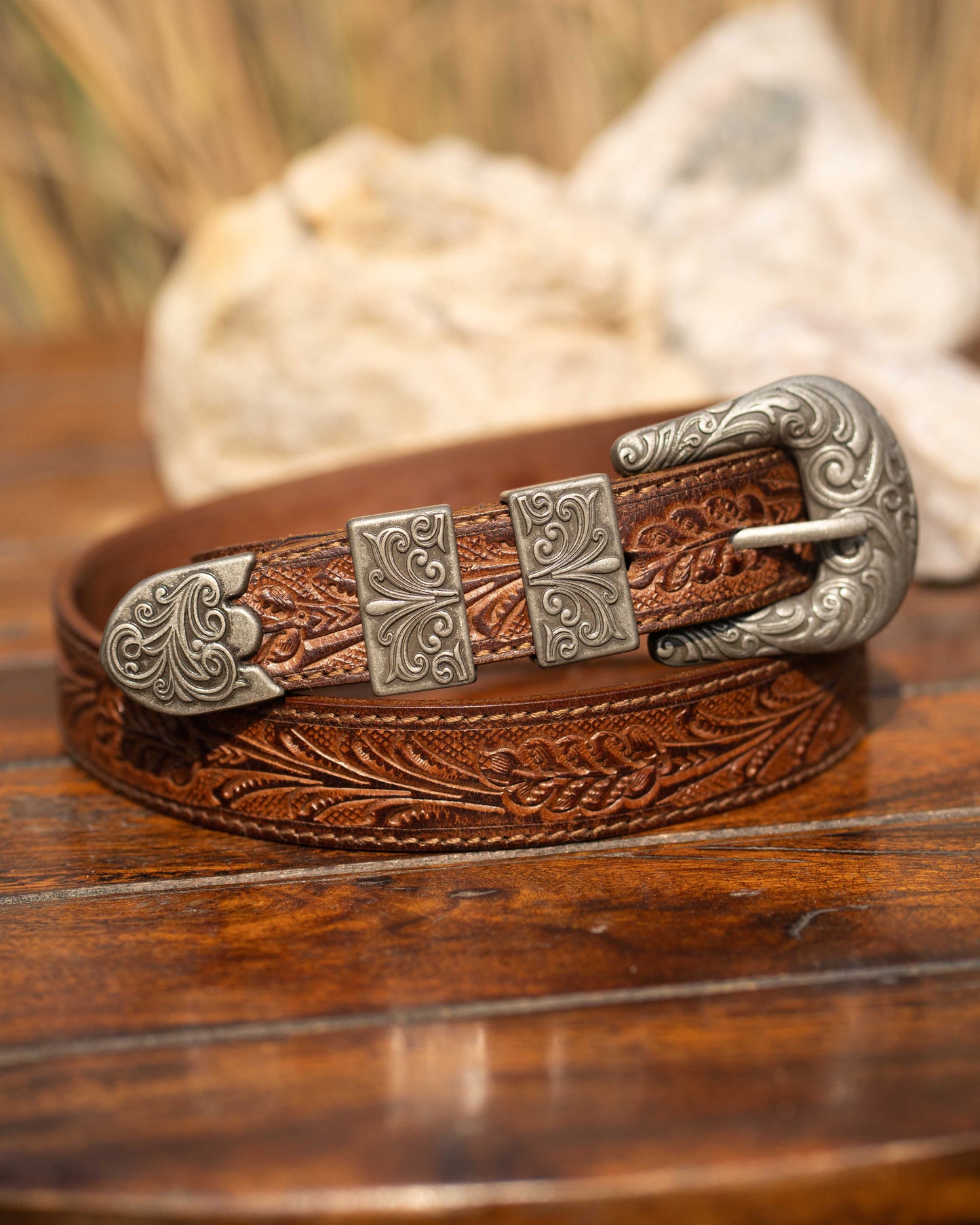 Tan Tooled Belt