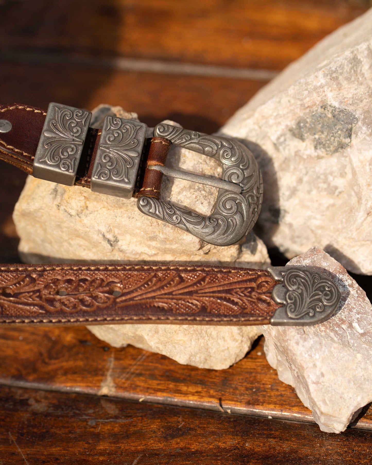Tan Tooled Belt