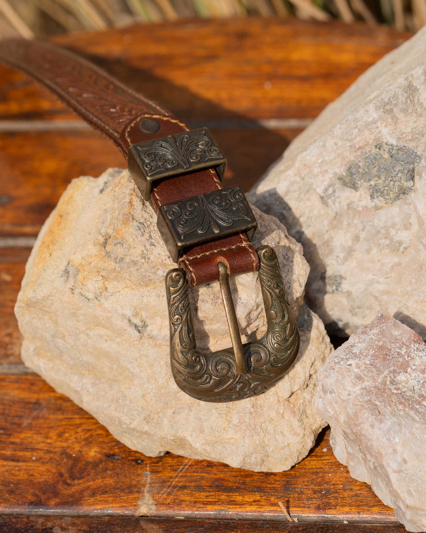 Tan Tooled Belt