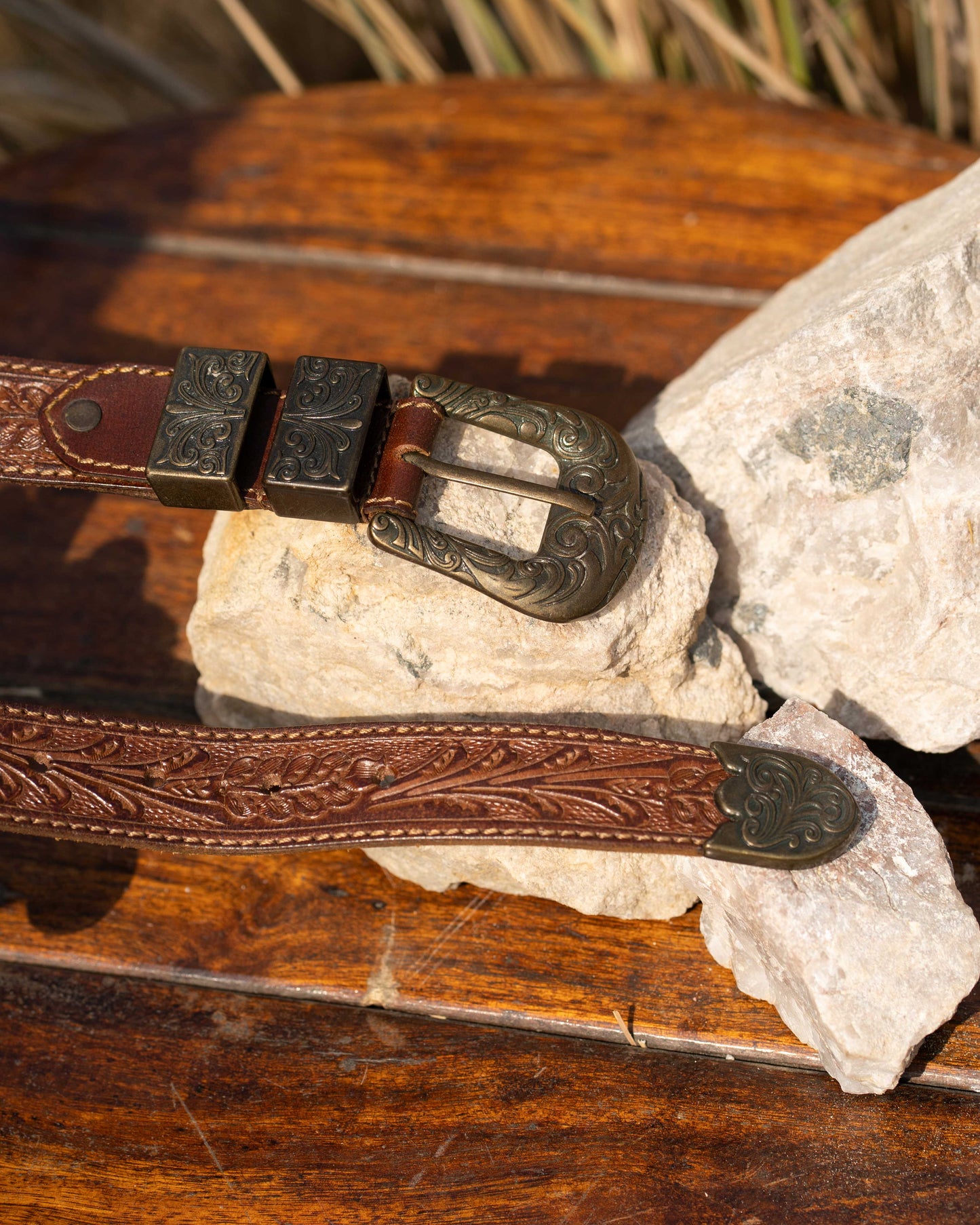 Tan Tooled Belt