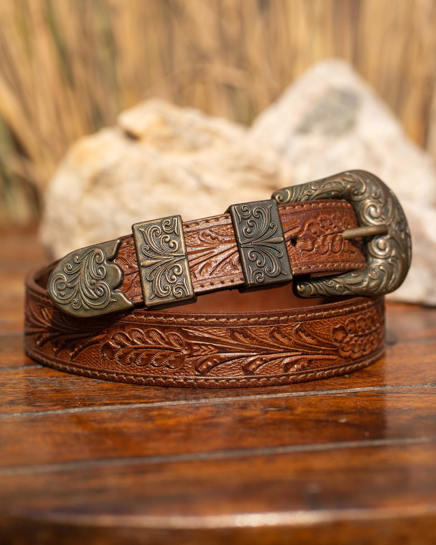 Tan Tooled Belt
