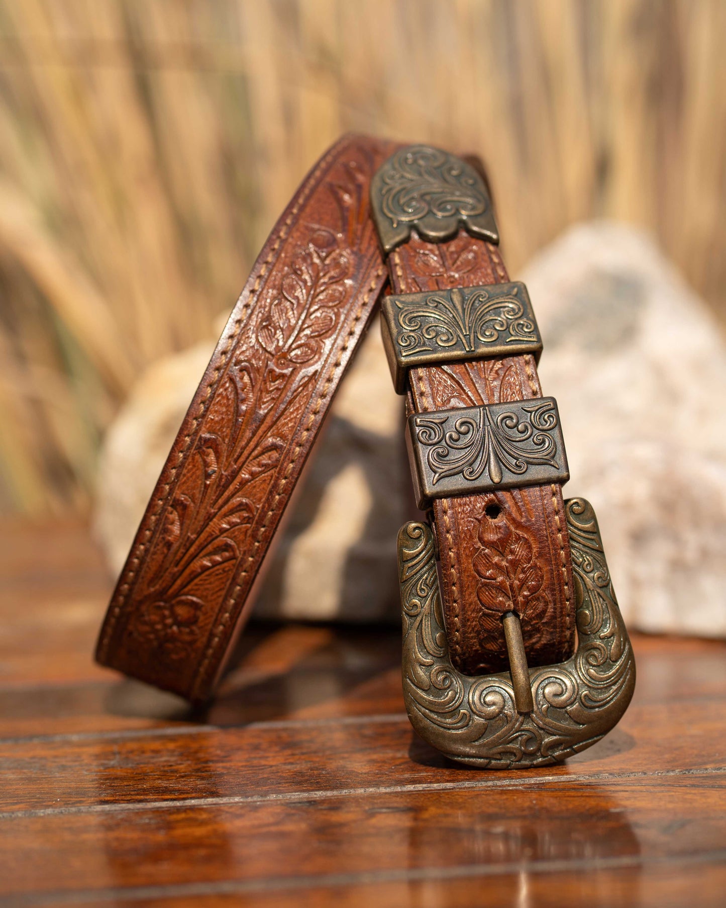 Tan Tooled Belt